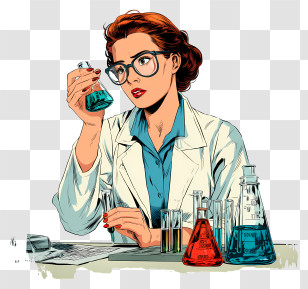 Female Scientist - Scientist In Laboratory Transparent PNG