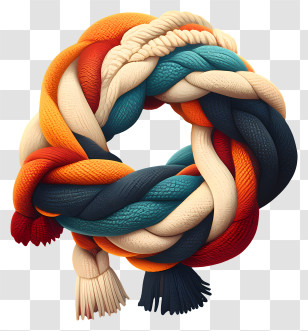 Wool Scarf Knit - Colorful Knitted Wreath Transparent PNG