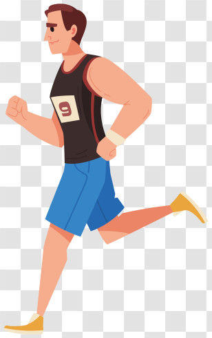 Running - Athletic Man Running In Sportswear Transparent PNG