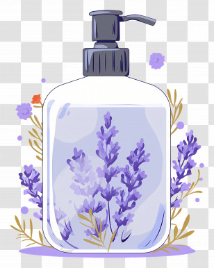 Lavender Shampoo - Lavender-Themed Soap Dispenser Transparent PNG