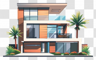 Modern House Illustration - Illustration Of A Contemporary Modern House Transparent PNG