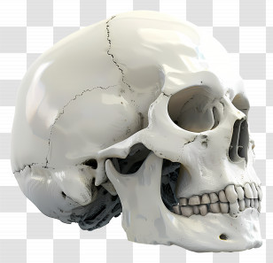 Skull Side View - 3D Rendering Of A Human Skull Transparent PNG