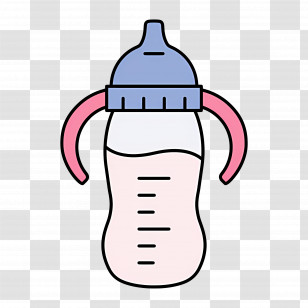 Baby Cup - Cute Baby Bottle Illustration Transparent PNG