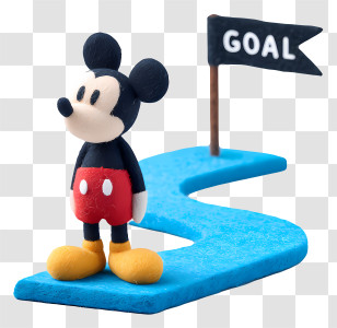 Mickey Mouse Aim To Goal - Mickey Mouse On Path To Goal Transparent PNG