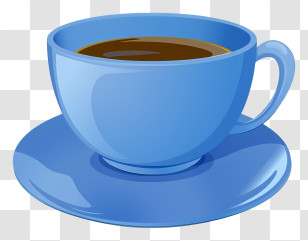 Blue Cup - Blue Ceramic Coffee Cup With Warm Beverage Transparent PNG