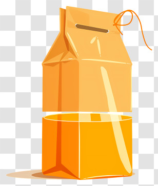 Juice Carton - Yellow Paper Bag Illustration Transparent PNG