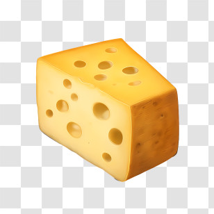 Cheese - Yellow Swiss Cheese Wedge Transparent PNG