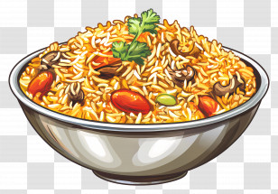 Biriyania - Delicious Bowl Of Biryani Transparent PNG