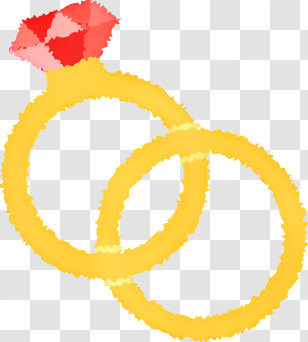 Icon - Golden Wedding Rings With Diamond Transparent PNG