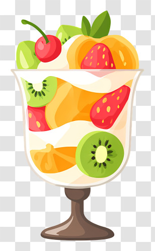 Fruit Parfaits Icon - Colorful Fruit Dessert In Glass Transparent PNG