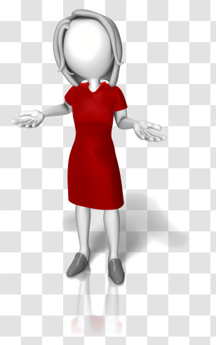 Stick Figure - 3D Female Figure In A Minimalistic Red Dress Transparent PNG
