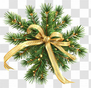 Christmas Tree Branch - Festive Christmas Pine Decoration Transparent PNG