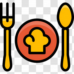 Fork Spoon - Cutlery And Plate With Chef Hat Transparent PNG