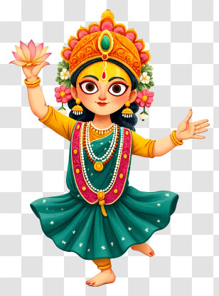 Goddess Subhadra - Ornate Crowned Character Illustration Transparent PNG