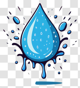 Water Droplet - Blue Water Drop Splash Transparent PNG