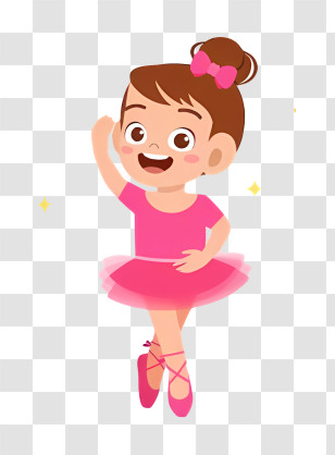 Dancer - Cute Ballerina Girl In Pink Transparent PNG