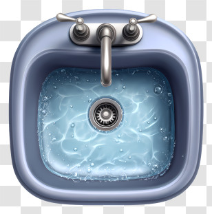 Sink Top View - Water Filling A Bathroom Sink Transparent PNG