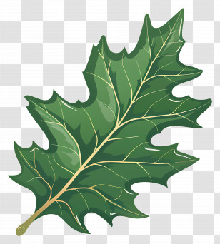 Holly Leaf - Detailed Green Leaf Illustration Transparent PNG
