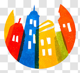 Tours Icon - Colorful City Buildings Illustration Transparent PNG