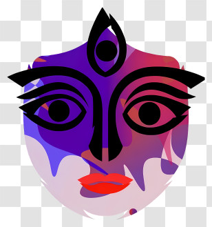 Goddess Durga - Purple Goddess Face Icon Transparent PNG