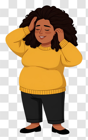 Pregnant Woman Standing - Happy Woman In Yellow Sweater Transparent PNG