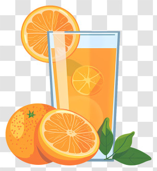 Orange Juice - Glass Of Fresh Orange Juice Transparent PNG