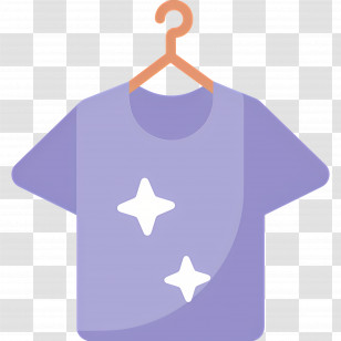 Hanging Cloth - Purple T-shirt With Stars Transparent PNG