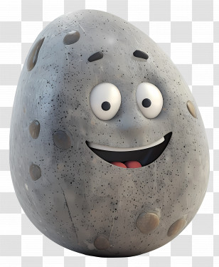 Cartoon Stone - Happy Smiling Rock Character Transparent PNG