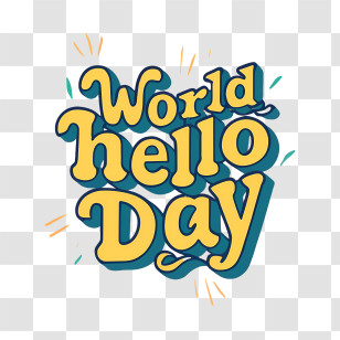 World Hello Day - World Hello Day Text Design Transparent PNG