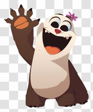 Cartoon Character - Cute Creature With Flower Cartoon Transparent PNG