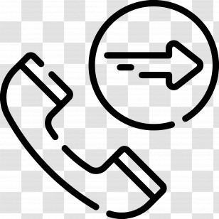 Telephone Call - Outgoing Phone Call Icon In Minimalist Style Transparent PNG