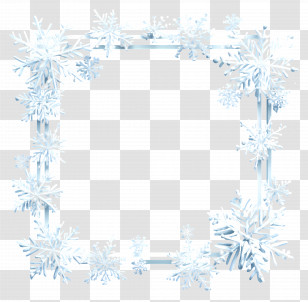 Snowflake Frame - White Snowflake Decorative Frame For Winter Season Transparent PNG