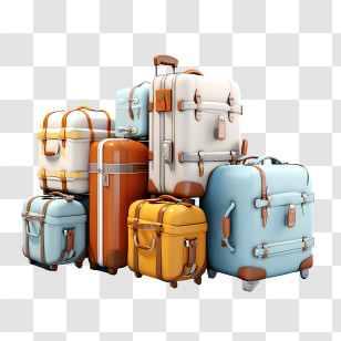Suitcase - Colorful Luggage For Travel Transparent PNG
