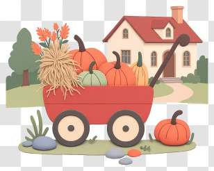 Pumpkin Wagon - Harvest Wagon By The Farmhouse Transparent PNG