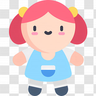 Baby Girl - Cartoon Girl In Blue Dress Transparent PNG