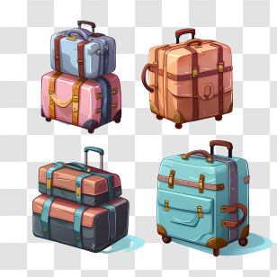 Suitcase - Colorful Luggage For Adventure Travel Transparent PNG