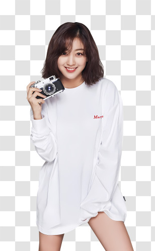 Kpop - Woman Holding Camera Transparent PNG