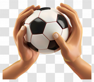3d Football - Hands Holding Soccer Ball Transparent PNG