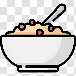 Oats - Bowl Of Cereal With Berries Transparent PNG