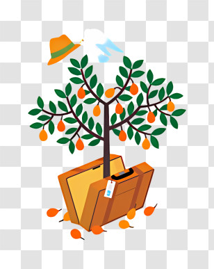 Icon - Tree With Suitcase And Hat Transparent PNG