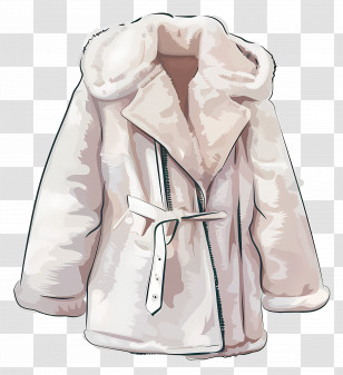 Winter Coat - Stylish Fur Coat Illustration Transparent PNG
