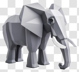 Elephant - Geometric Elephant Sculpture Illustration Transparent PNG