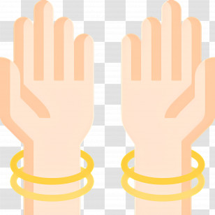 Praying Hands - Raised Hands With Bracelets Transparent PNG
