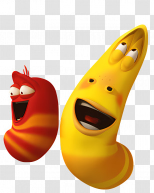 Larva - Red And Yellow Animated Larvae Duo Transparent PNG