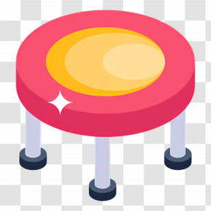 Trampoline - Colorful Round Stool Transparent PNG