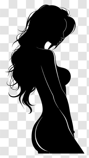 Sexy - Silhouette Of A Woman In Stylish Profile Transparent PNG