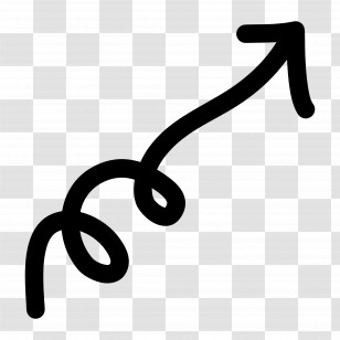 Doodle Arrow - Curved Upward Arrow Symbol Transparent PNG