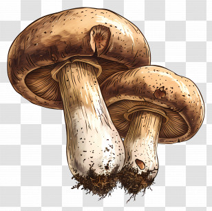 Shiitake Mushroom - Realistic Mushroom Illustration Transparent PNG