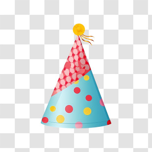 Birthday Hat - Colorful Polka Dot Party Hat Transparent PNG