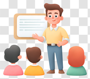 Teacher Giving A Public Talk - Teacher Presenting To Students Transparent PNG